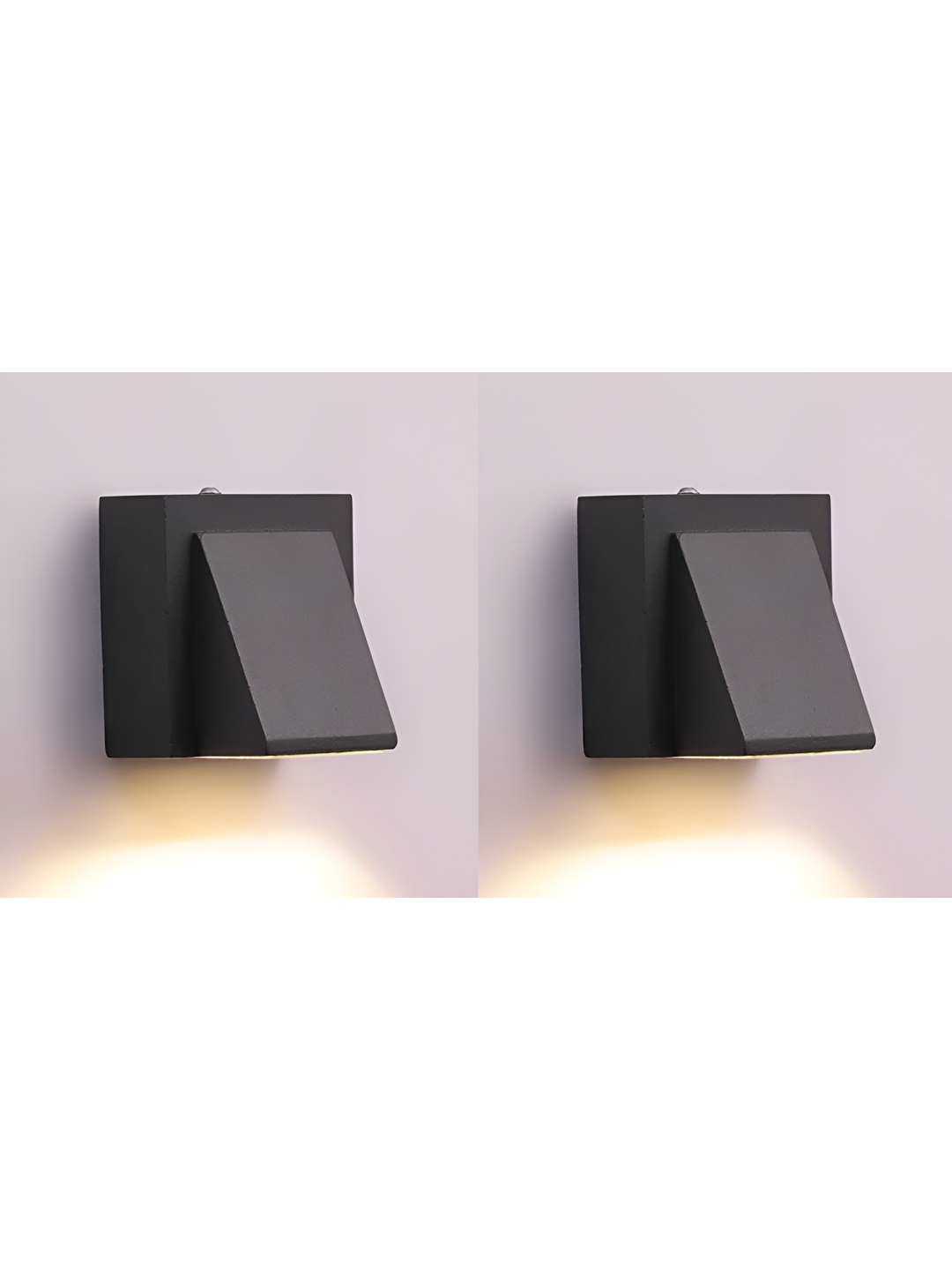 

SPARK WORLD Black 2 Pieces Acrylic Rectangle Shaped Wall Lamp