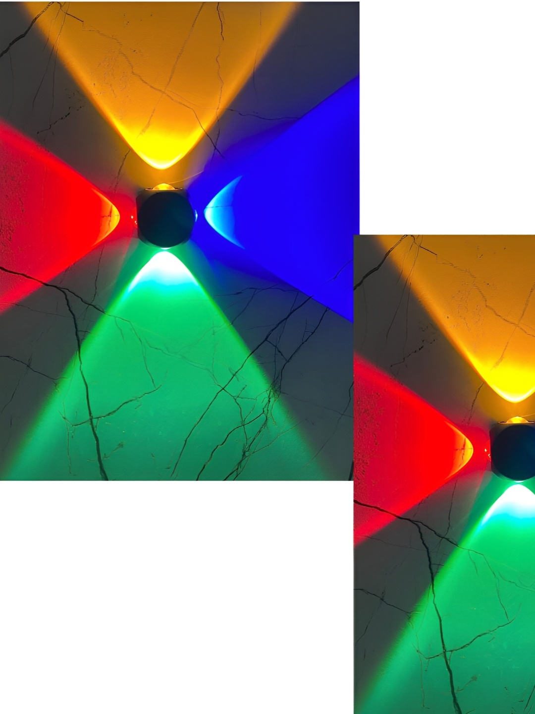 

SPARK WORLD Black 2 Pieces Aluminium Square Shaped Wall Lamps