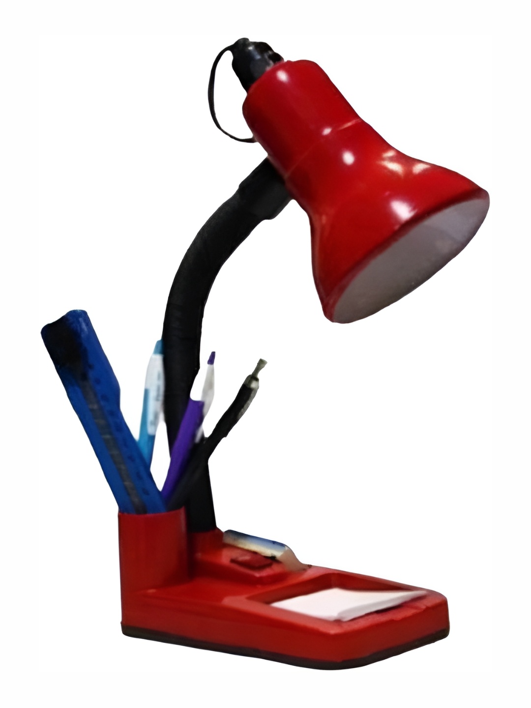 

SPARK WORLD Black & Red Metal Contemporary Bell Shaped Table Lamp