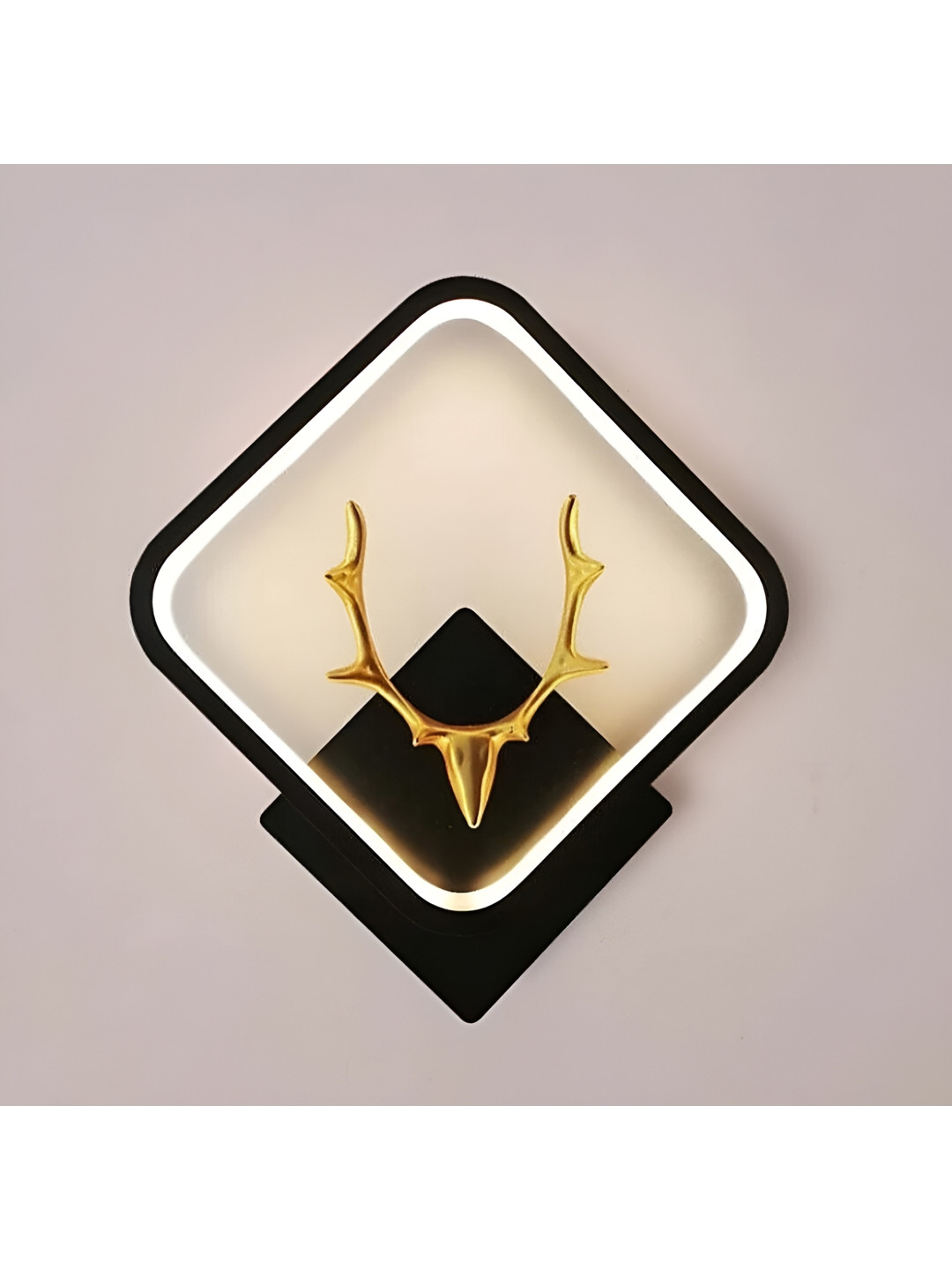 

SPARK WORLD Black & Gold-Toned Aluminium Contemporary Square Wall Lamp