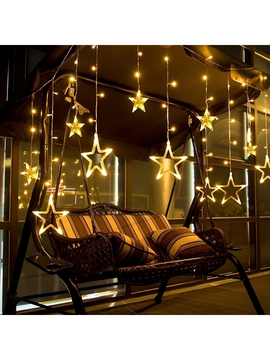 

SPARK WORLD Yellow Star Shaped LED String Lights