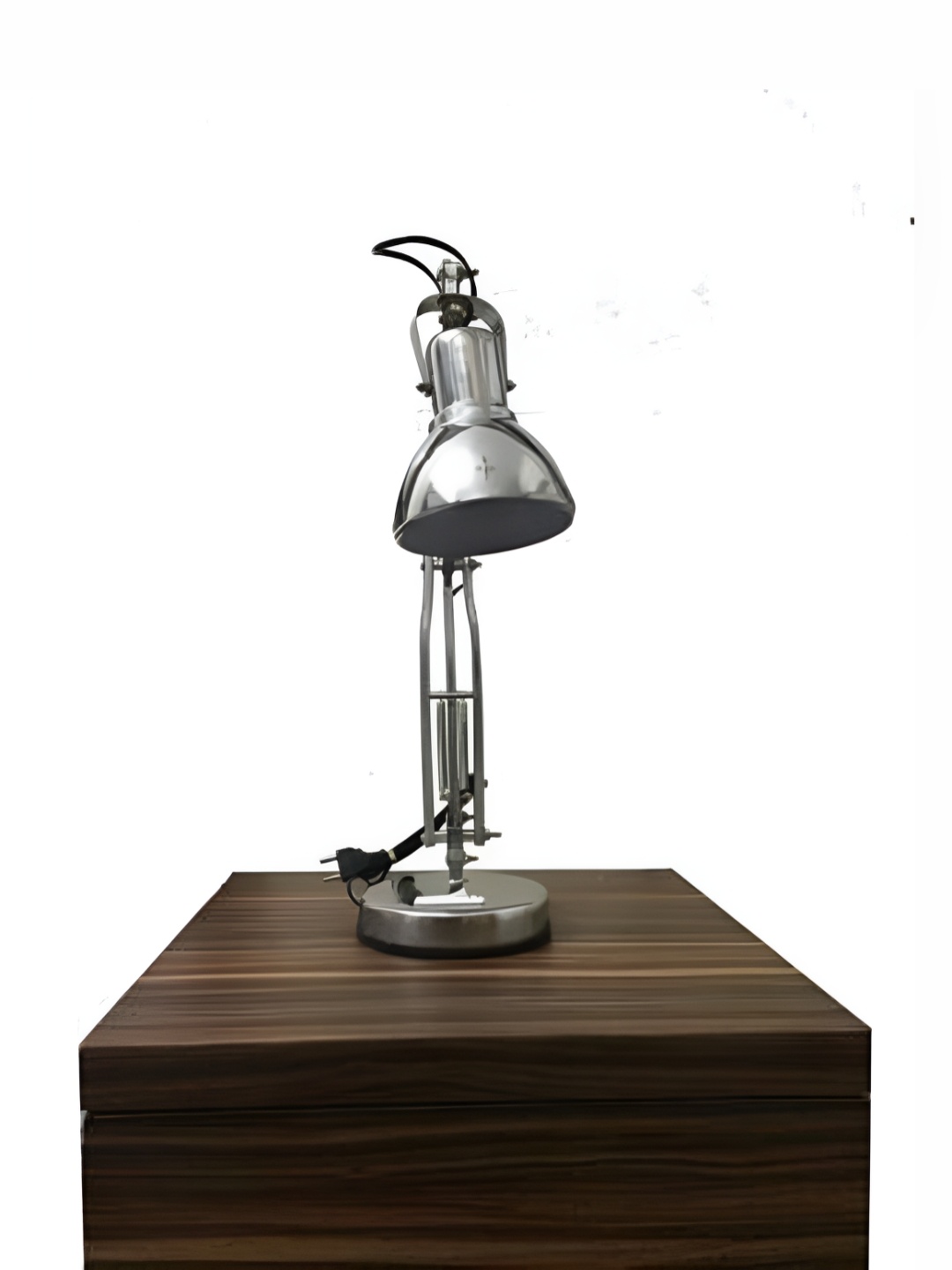 

SPARK WORLD Silver-Toned Metal Contemporary Bell Shaped Table Lamp