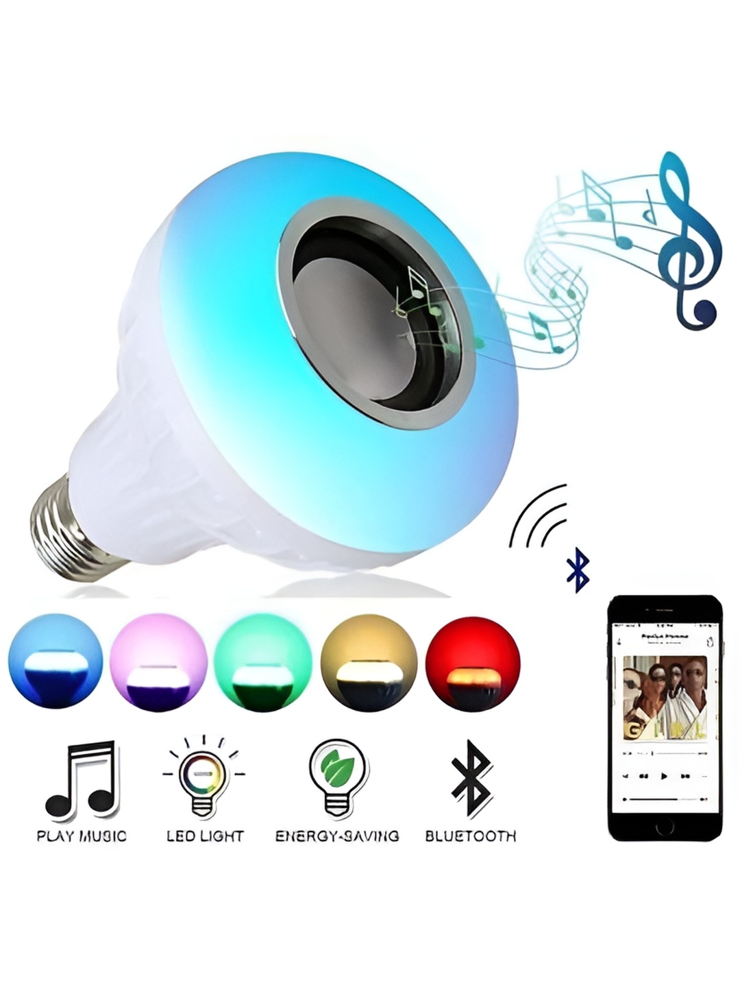 

SPARK WORLD White Wireless Music Playing Remote Controller Smart LED Bulb