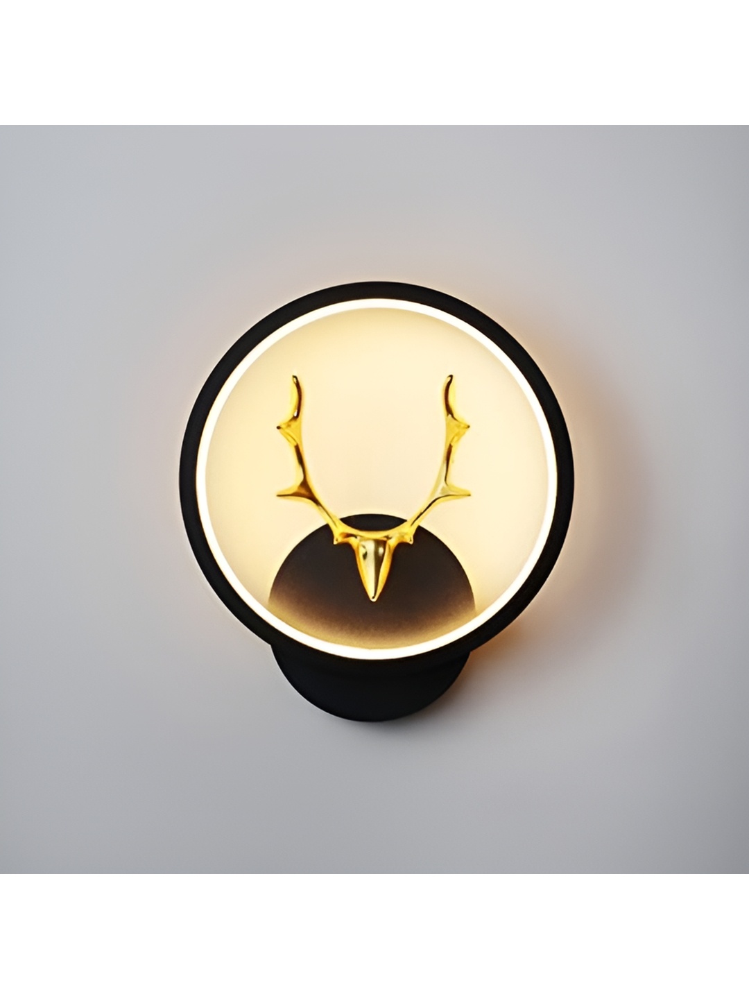 

SPARK WORLD Black & Yellow Printed Acrylic Contemporary Spherical Shaped Wall Lamp