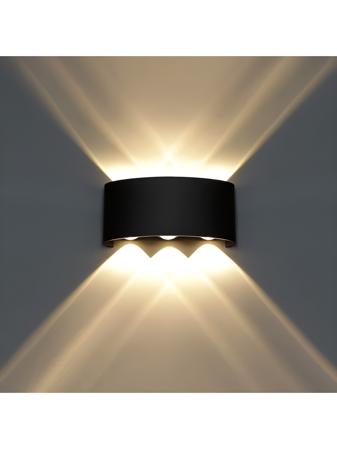 

SPARK WORLD Gold-Toned & Black Contemporary Abstract Shaped Acrylic Wall Lamp