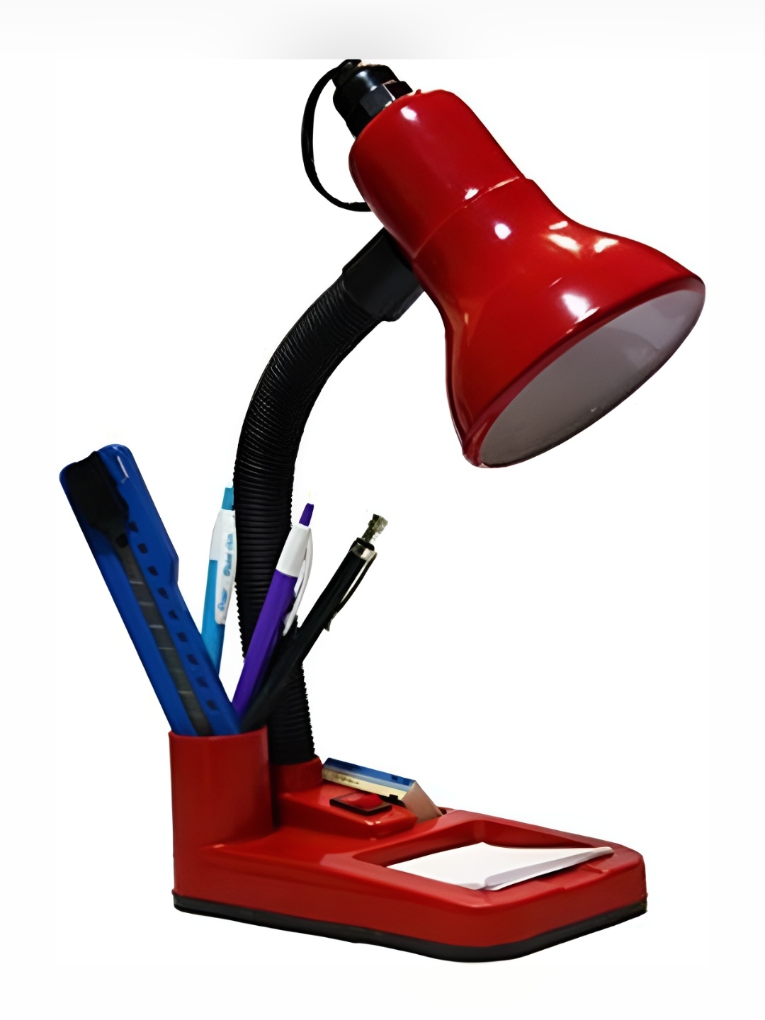 

SPARK WORLD Red & Black Metal Contemporary Bell Shaped Table Lamp