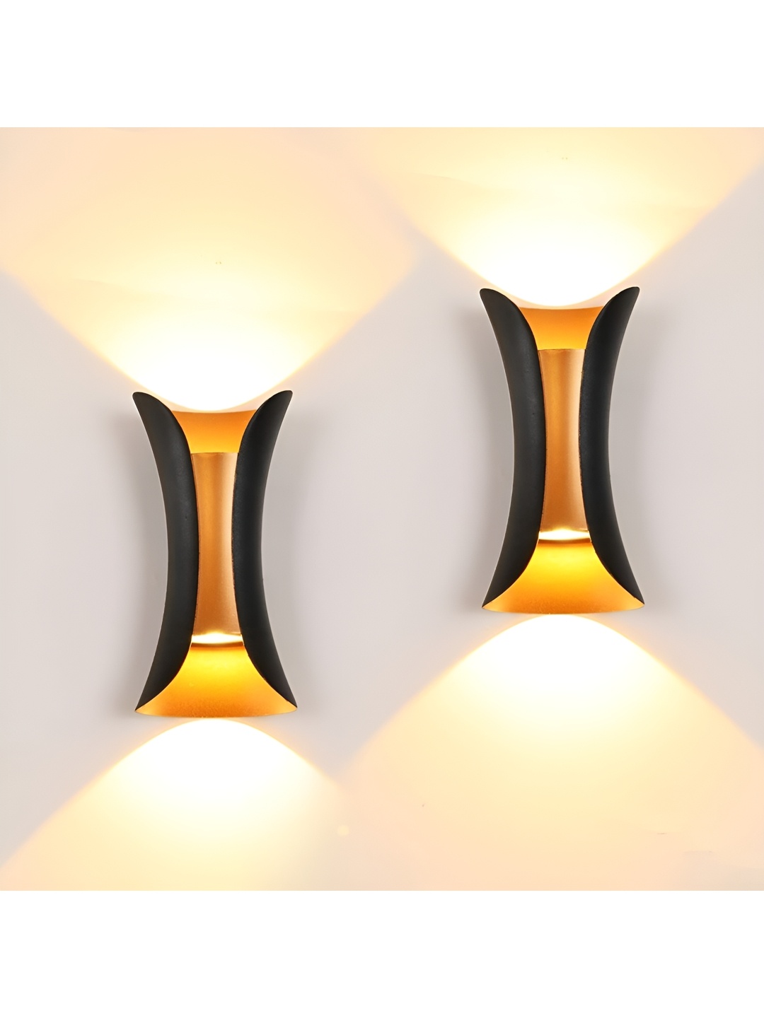 

SPARK WORLD Yellow 2 Pieces Metal Rectangle Shaped Wall Lamp