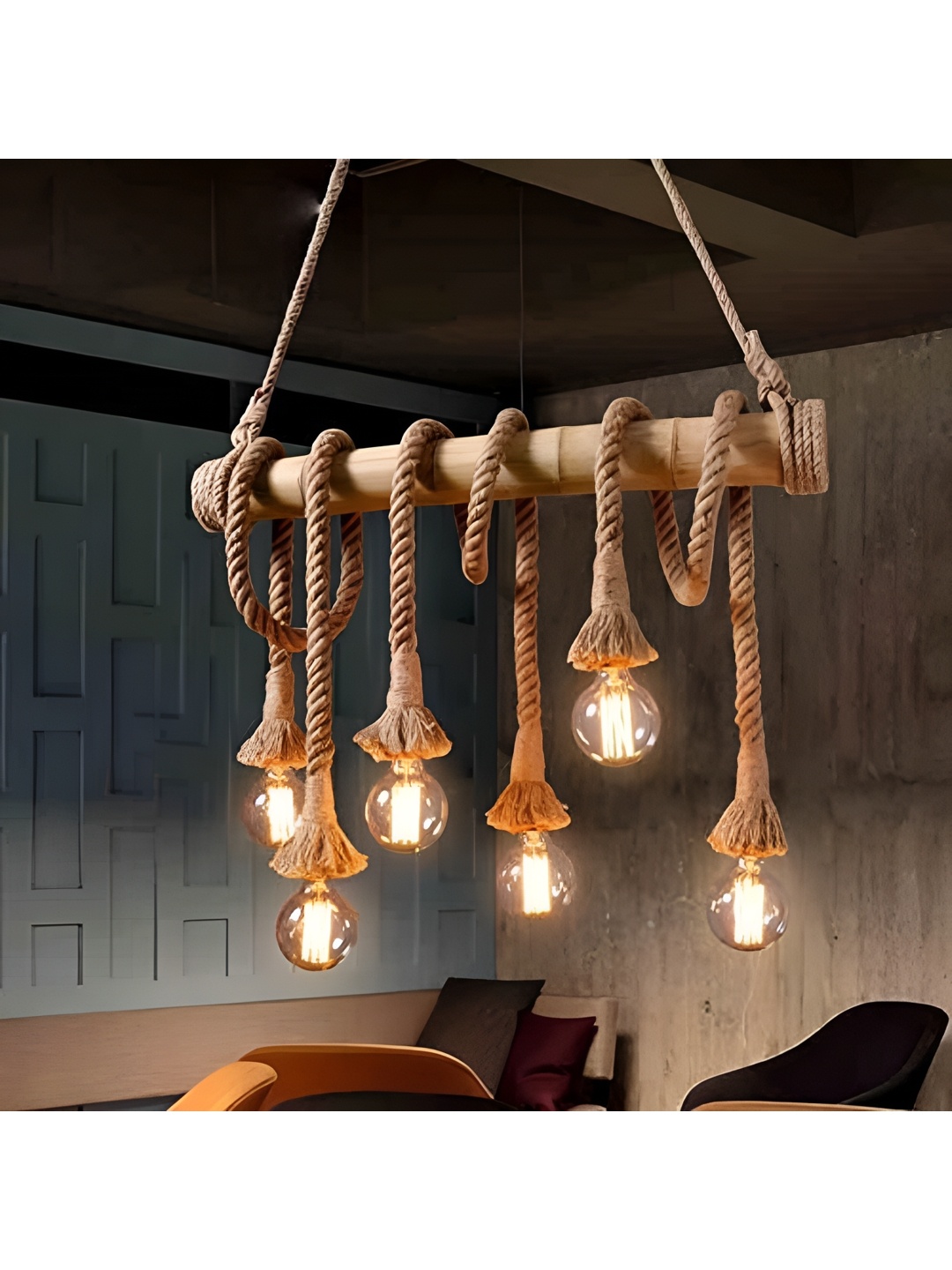 

SPARK WORLD Brown Textured Ceiling Lamp