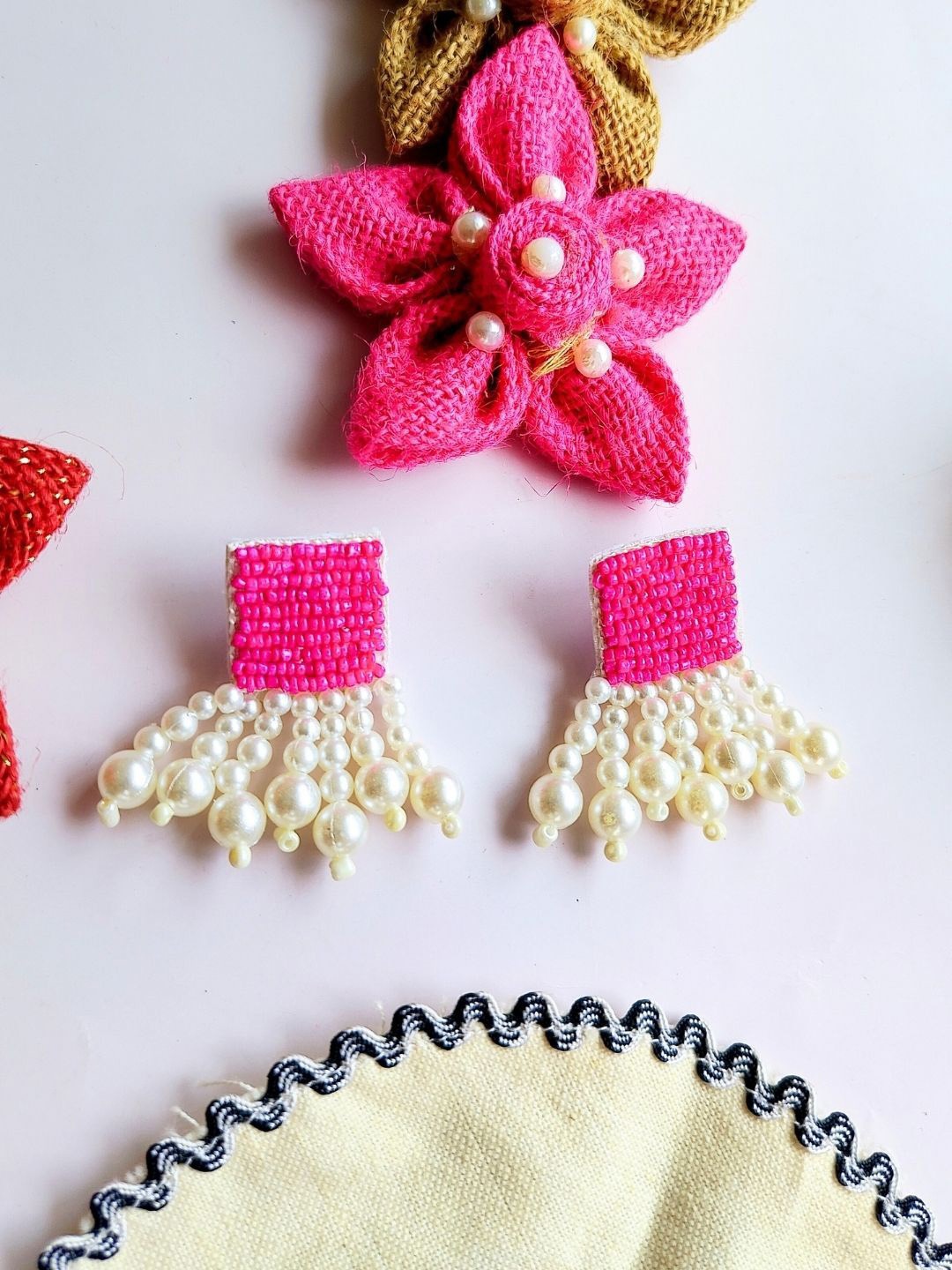 

Sangria Women Beaded Drop Earrings, Pink