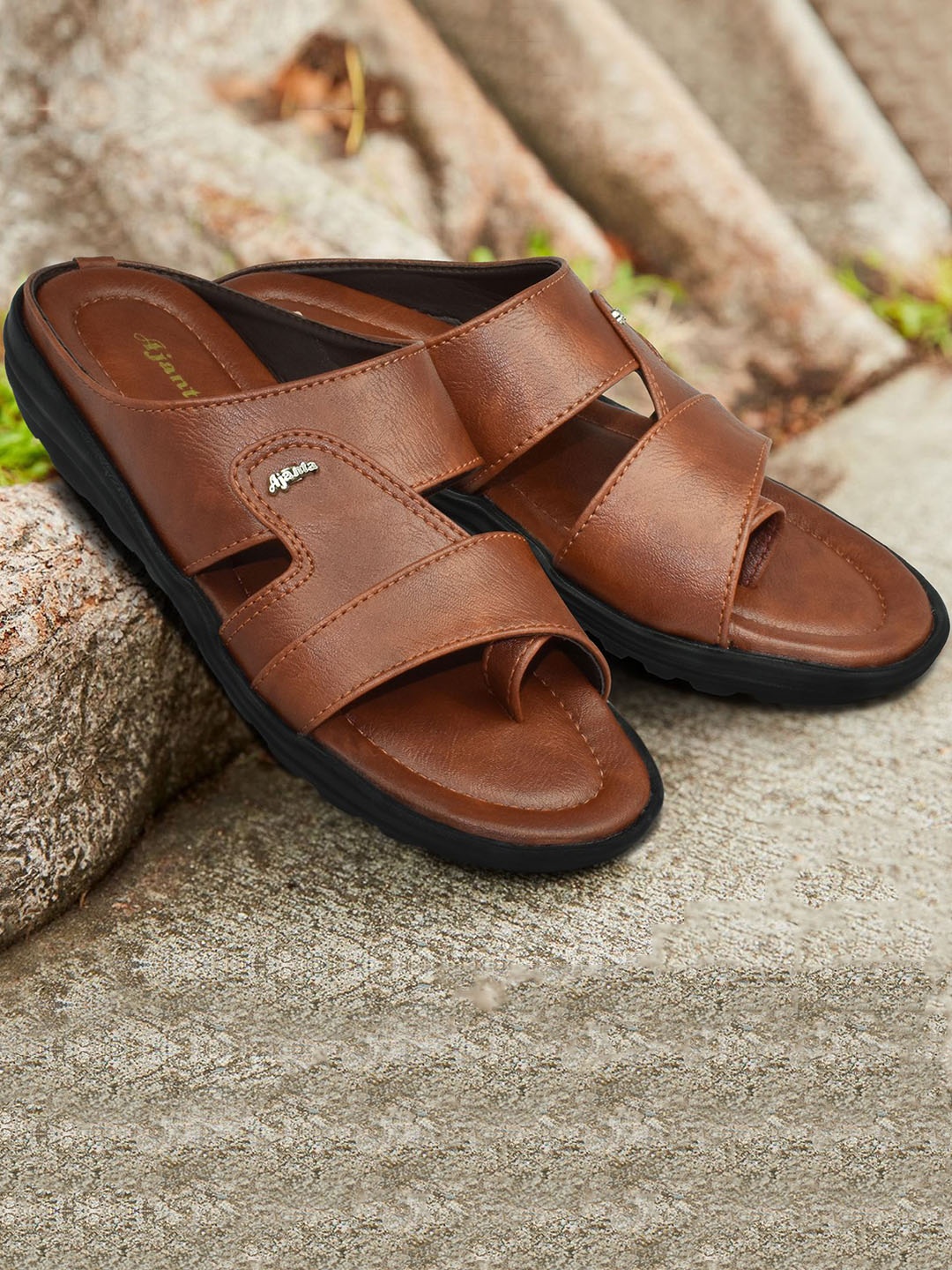 

Ajanta Men Slip-On Comfort Sandals, Tan