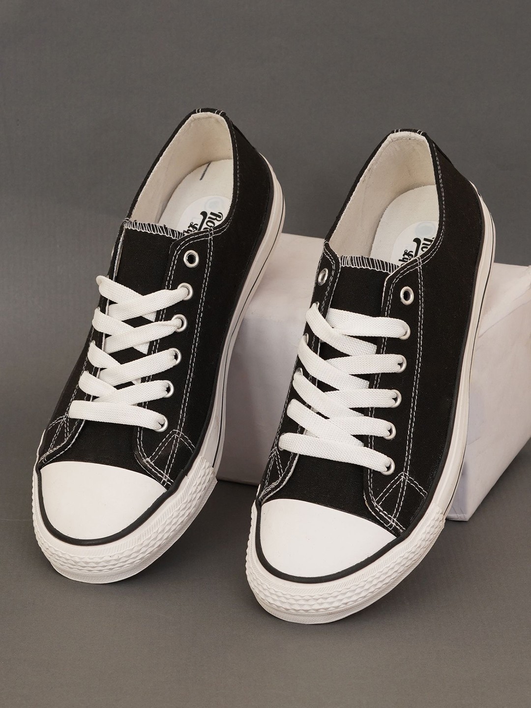 

The Roadster Lifestyle Co Women Canvas Casual Sneakers, Black