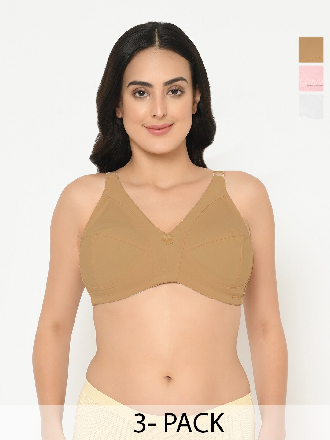 

Curvy Love women Full Coverage non wired everyday bra, Brown