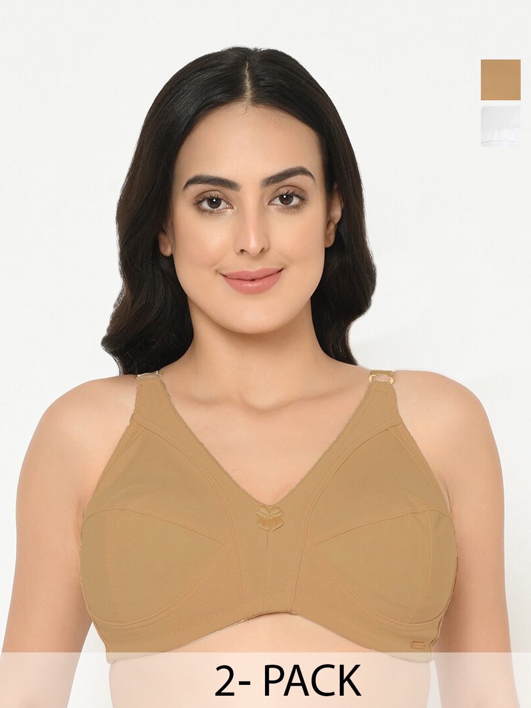 

Curvy Love Full Coverage non wired cut and sew everyday bra, White
