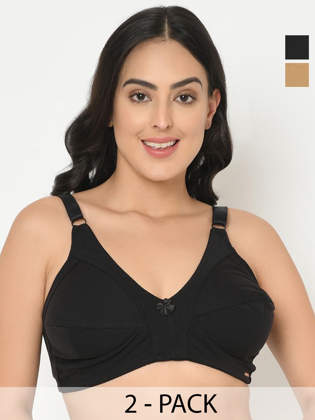 

Curvy Love women Full Coverage non wired everyday bra, Black