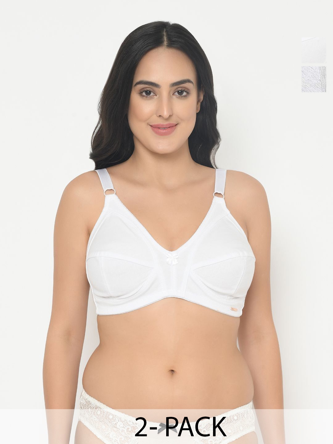 Curvy Love women Full Coverage non wired everyday bra, White