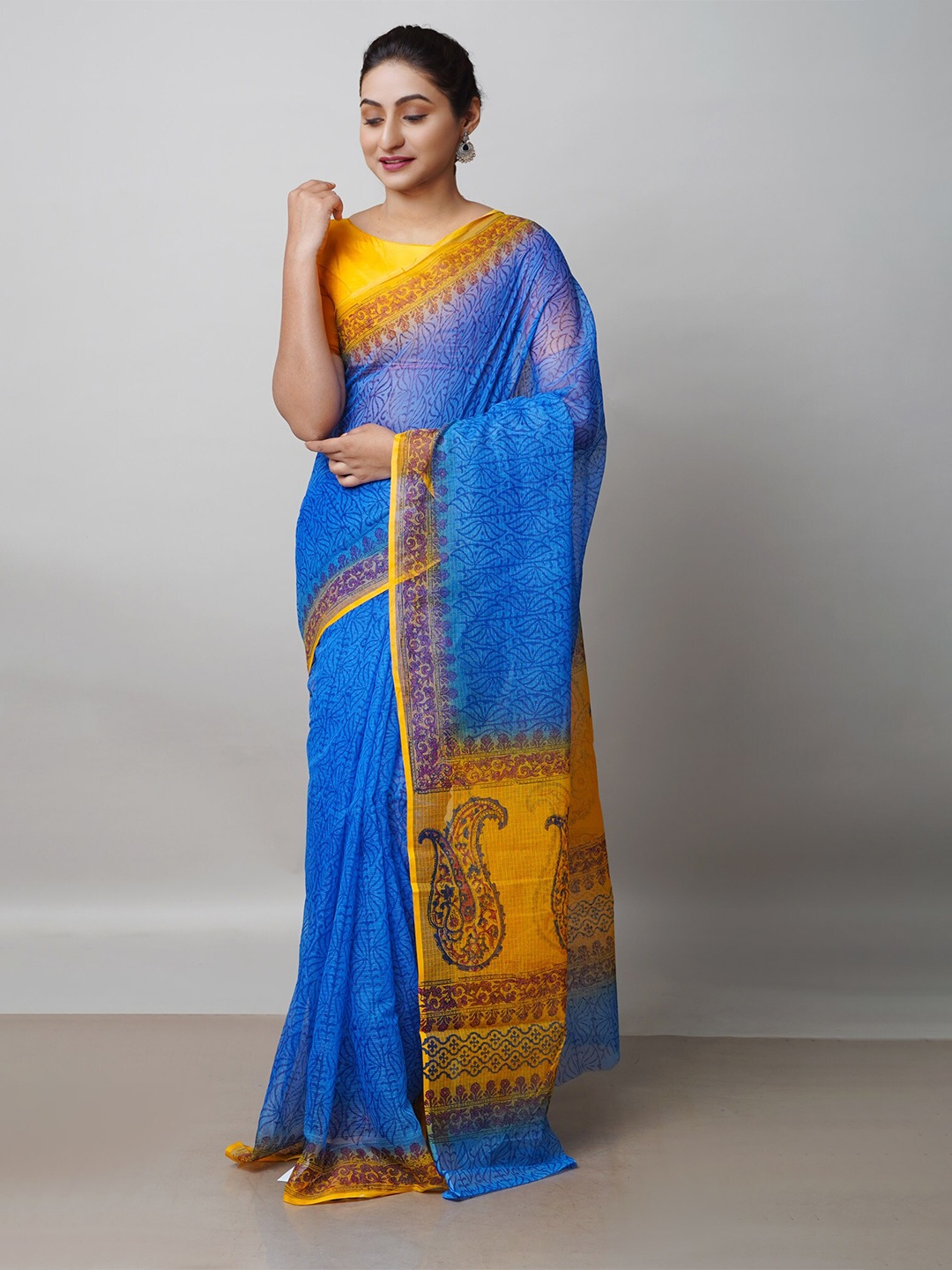 

Unnati Silks Ethnic Motifs Handloom Kota Saree, Blue