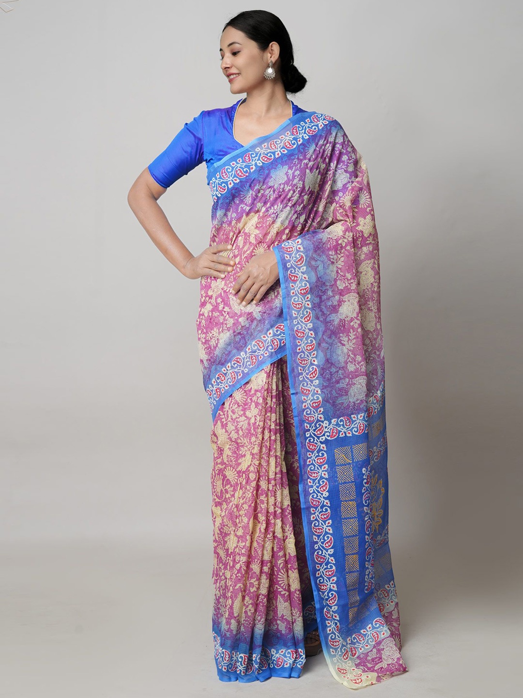 

Unnati Silks Ethnic Motifs Handloom Kota Saree, Pink