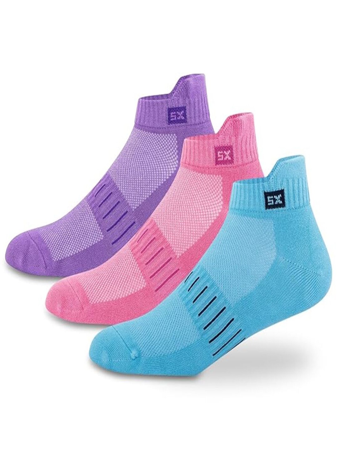 

Supersox Pack Of 3 Patterned Ankle Length Socks, Blue