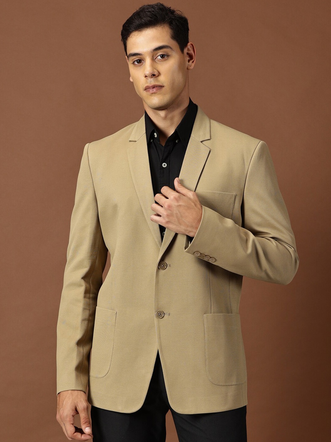 

INVICTUS Men Slim-Fit Single-Breasted Formal Blazer, Khaki