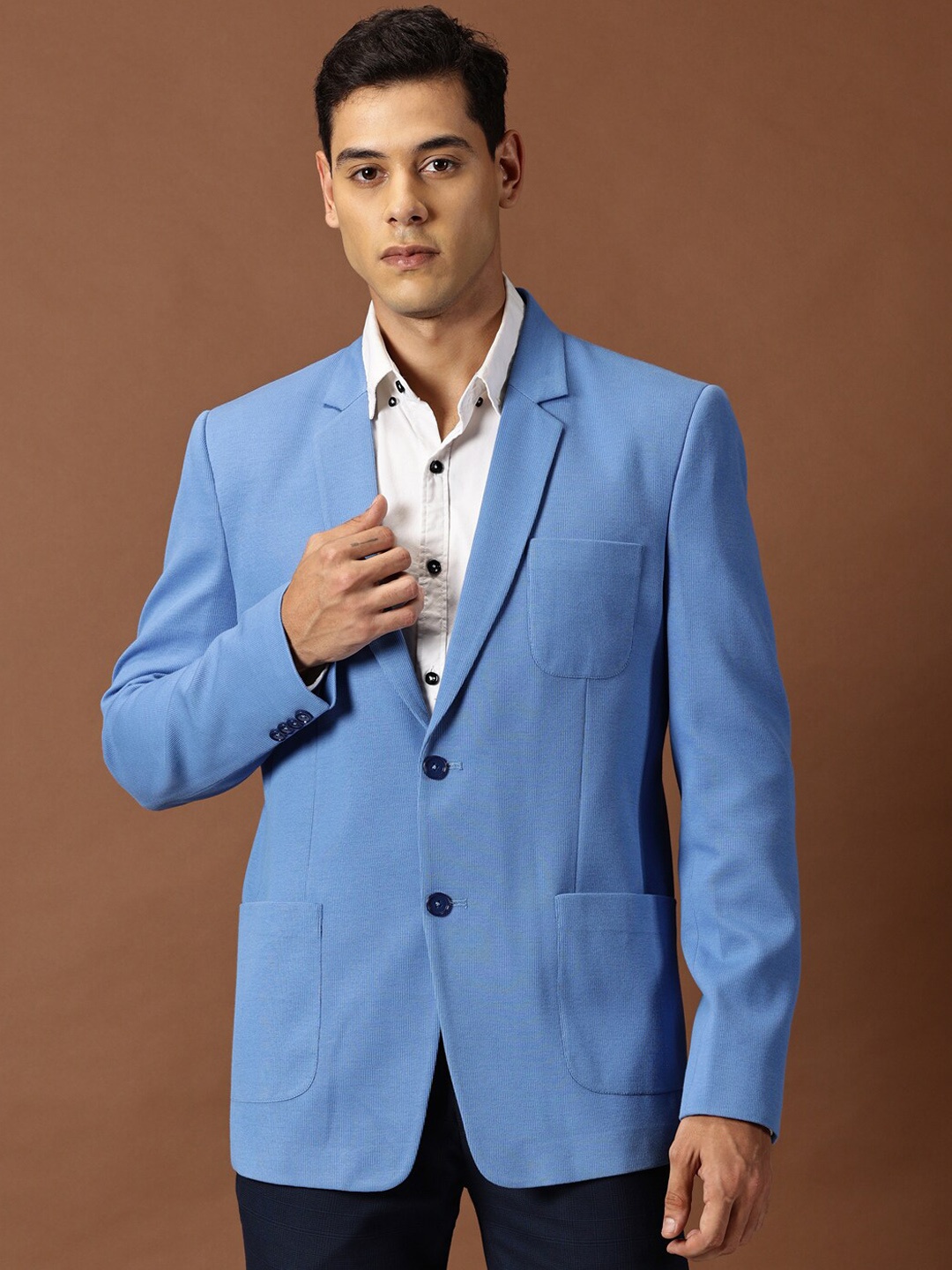 

INVICTUS Men Slim-Fit Single-Breasted Formal Blazer, Blue