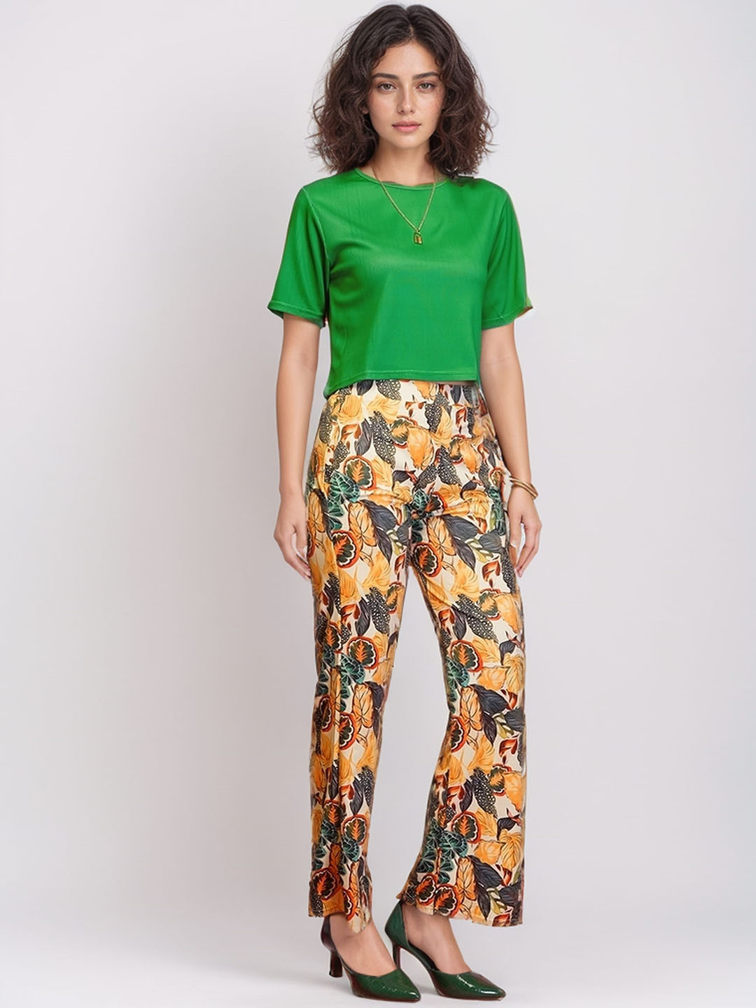 

DressBerry Round Neck T-shirt With Printed Trouser, Yellow