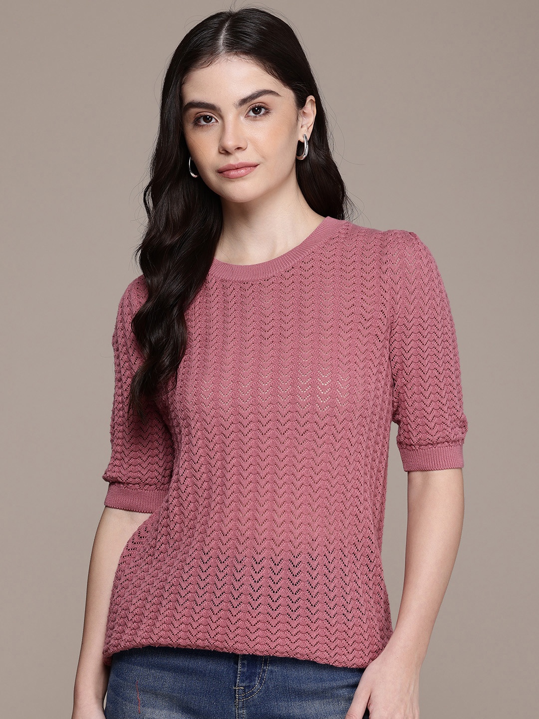 

Roadster Pure Cotton Pullover, Pink