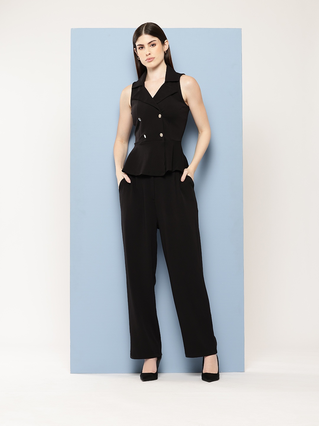 

Chemistry Sleeveless Waistcoat With Trousers Co-Ord Set, Black
