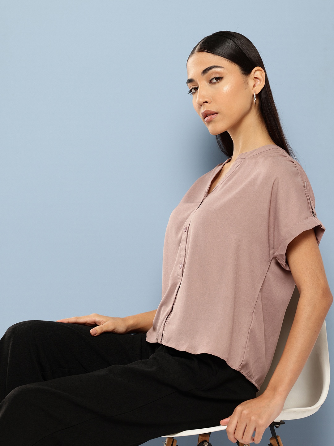

Chemistry Roll-Up Sleeve Casual Shirt, Mauve