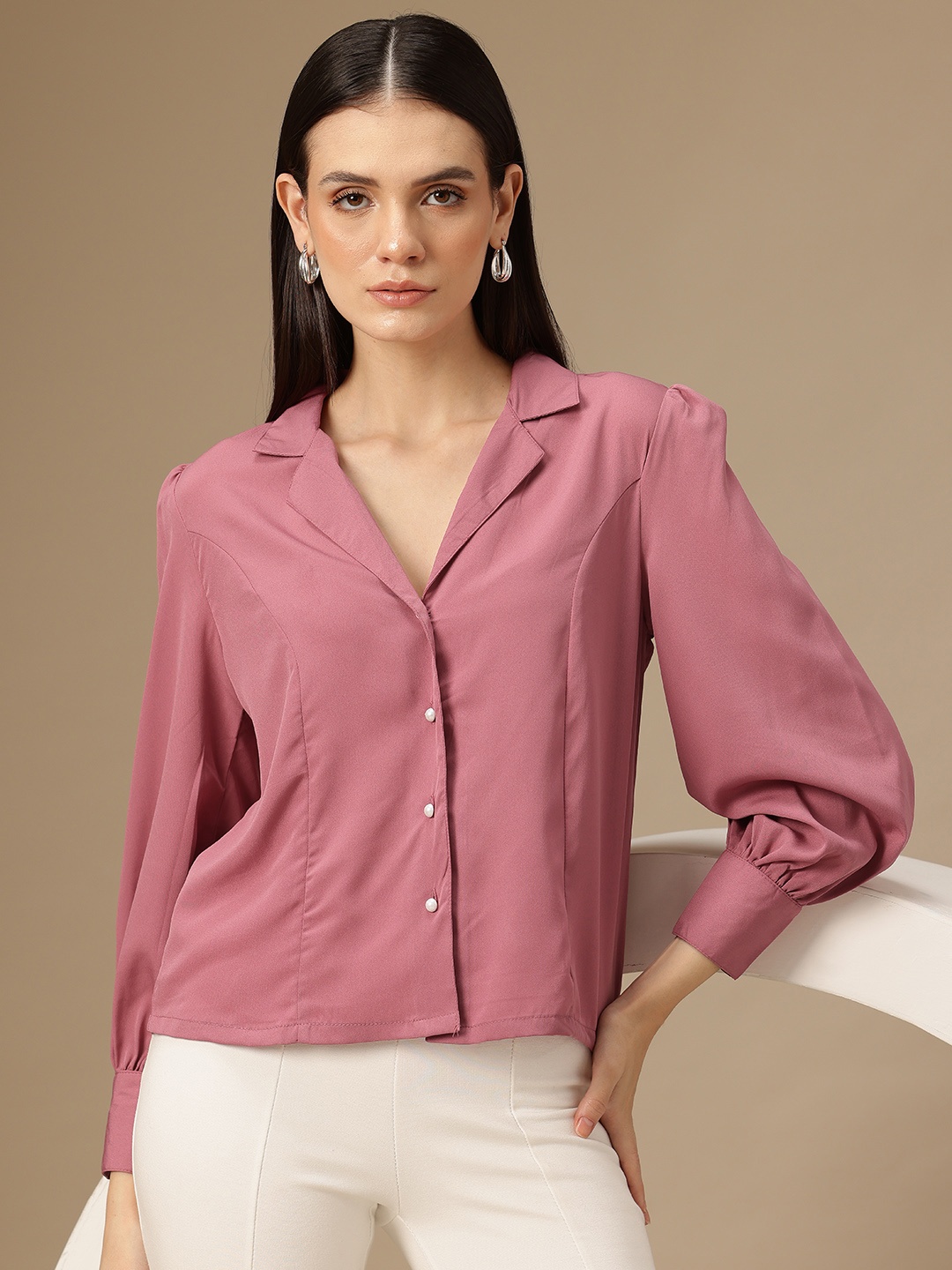 

Chemistry Pleated Semiformal Shirt, Pink