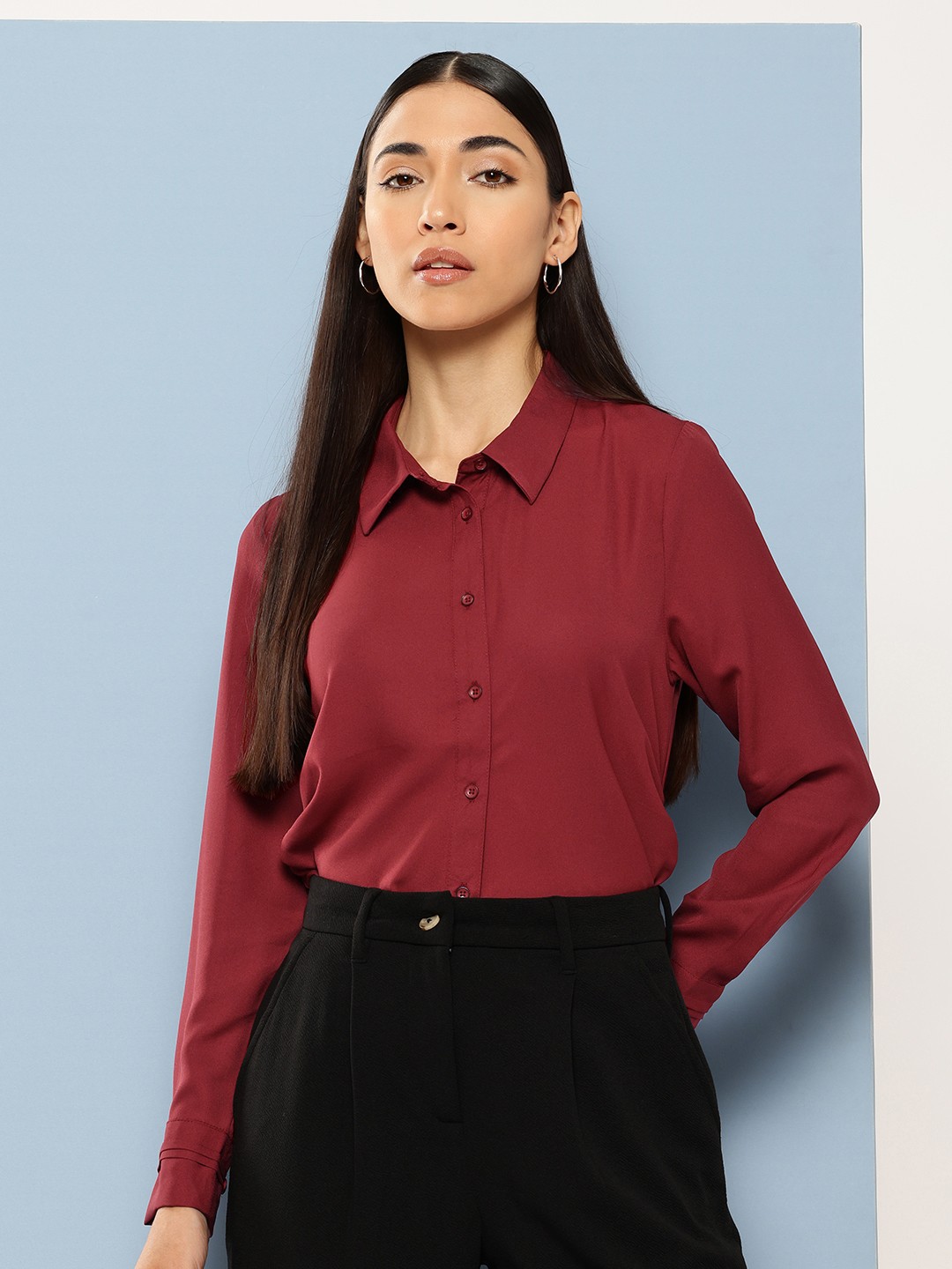 

Chemistry Gather Detail Formal Shirt, Maroon