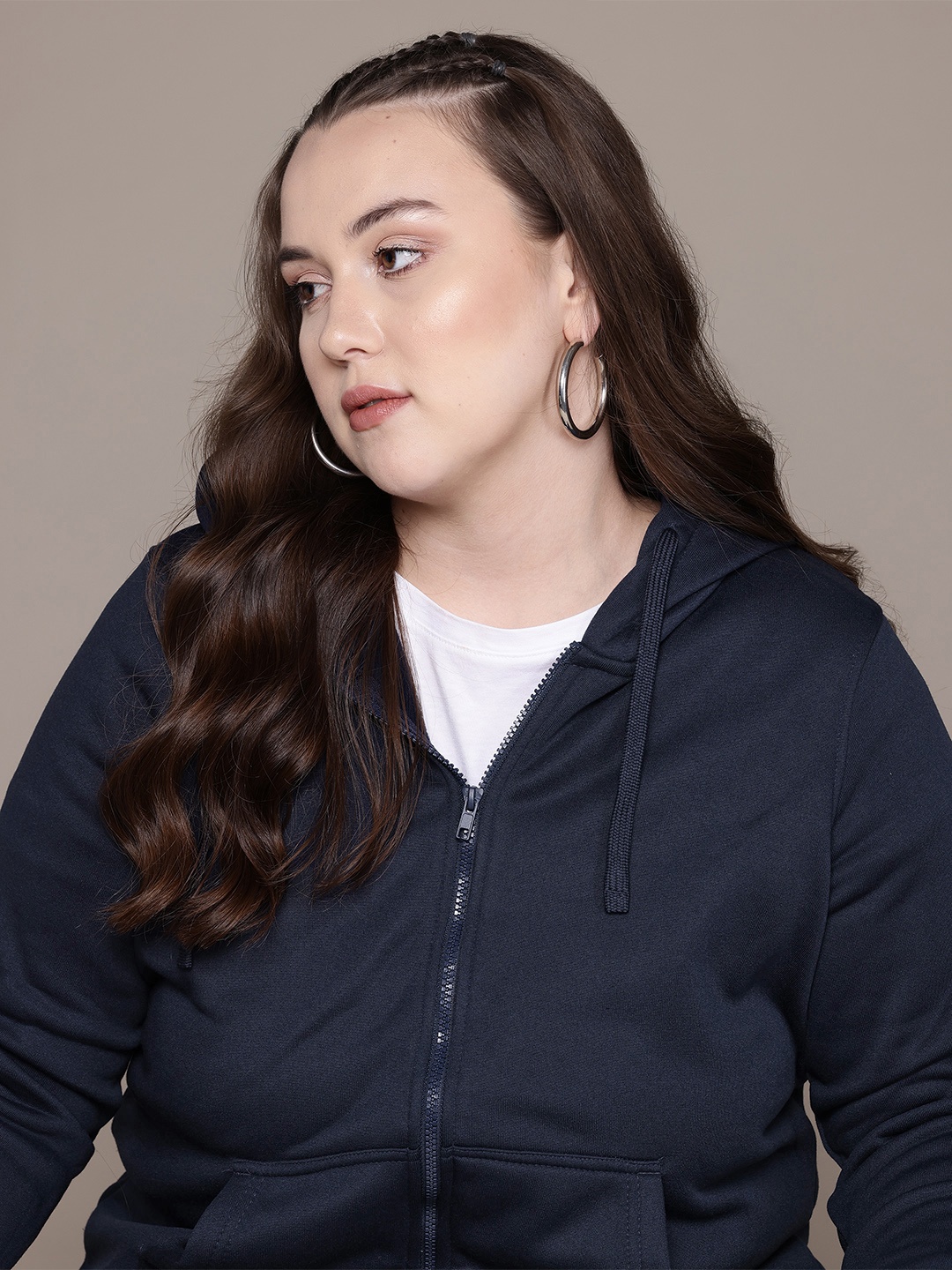

The Roadster Lifestyle Co. Plus Size Hooded Sweatshirt, Navy blue