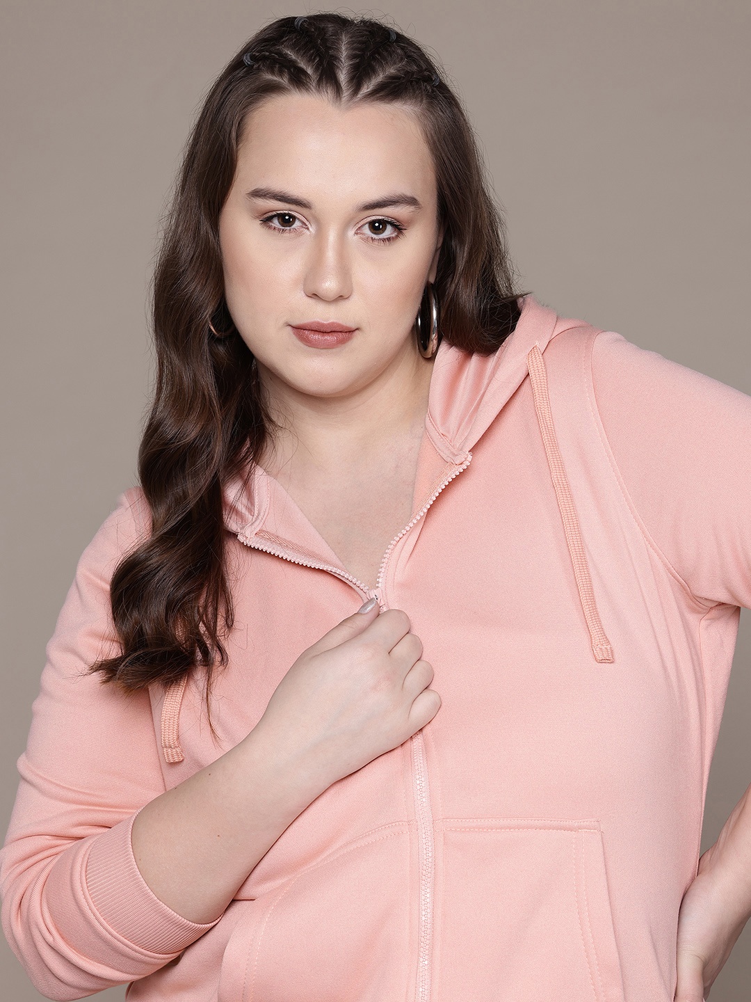

The Roadster Lifestyle Co. Plus Size Hooded Sweatshirt, Pink