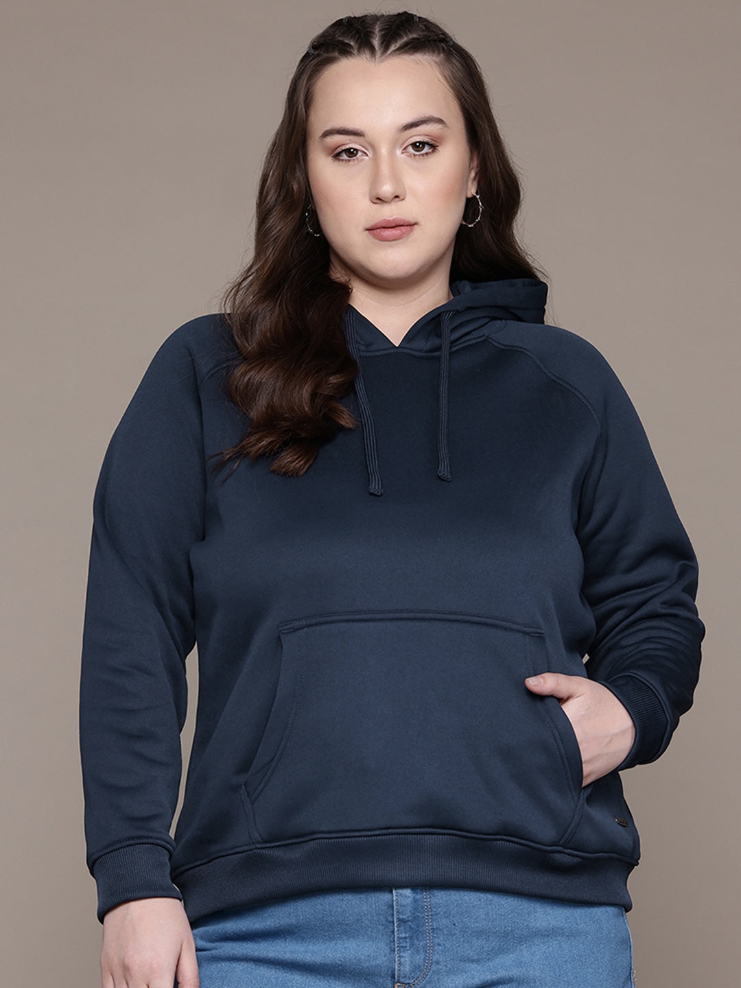 

The Roadster Lifestyle Co. Plus Size Hooded Sweatshirt, Navy blue