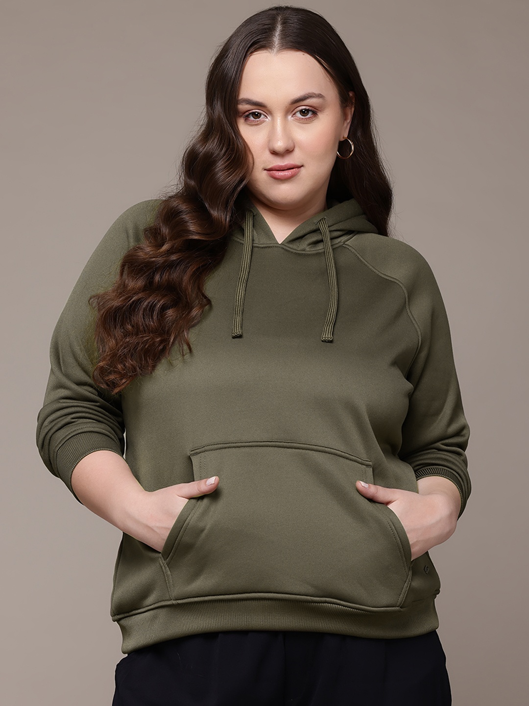 

The Roadster Lifestyle Co. Plus-Size Hooded Sweatshirt, Olive