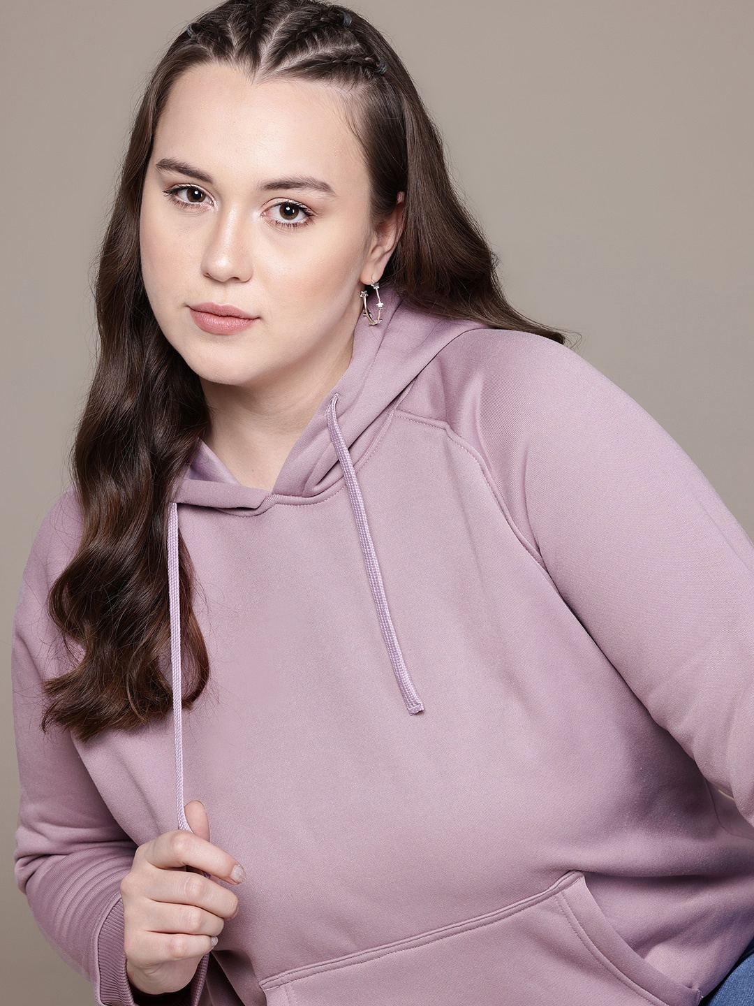 

The Roadster Lifestyle Co. Plus Size Hooded Sweatshirt, Purple
