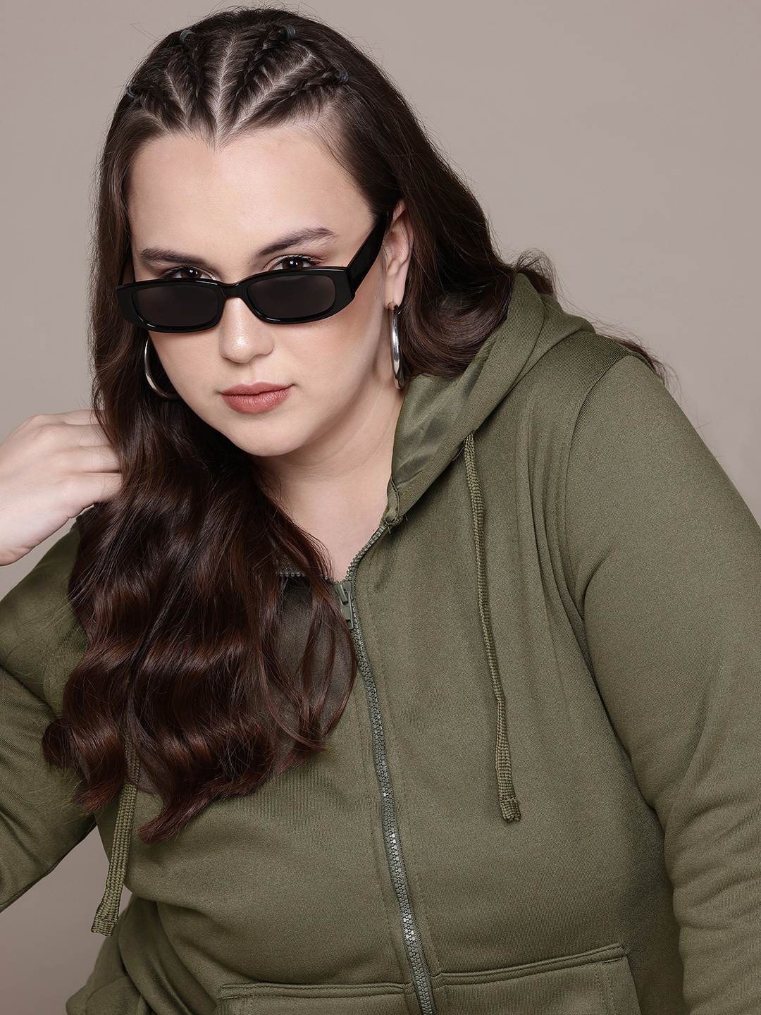 

The Roadster Lifestyle Co. Plus Size Hooded Sweatshirt, Olive