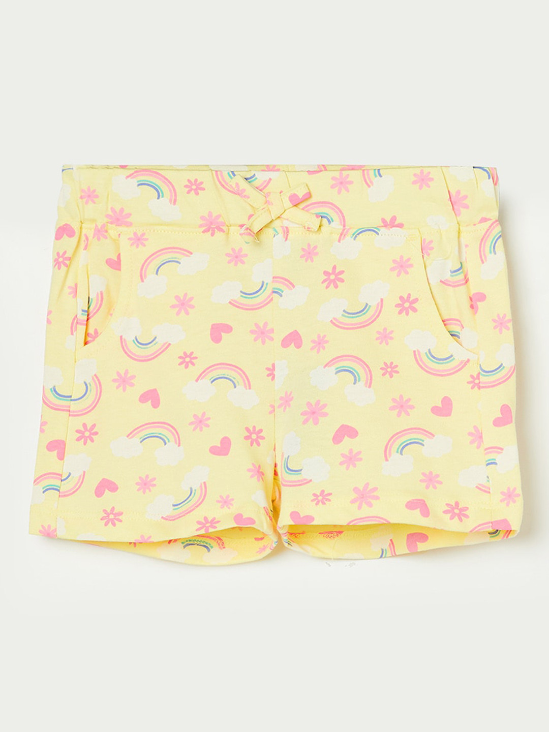 

Juniors by Lifestyle Girls Conversational Printed Regular Fit Mid-Rise Shorts, Yellow