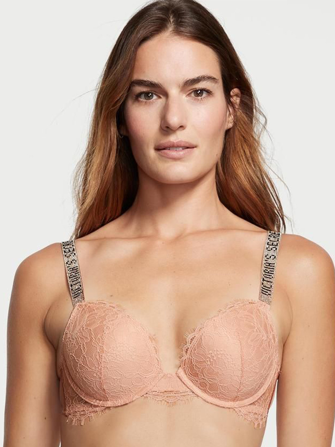 

Victoria's Secret Bra Medium Coverage Underwired Heavily Padded, Peach