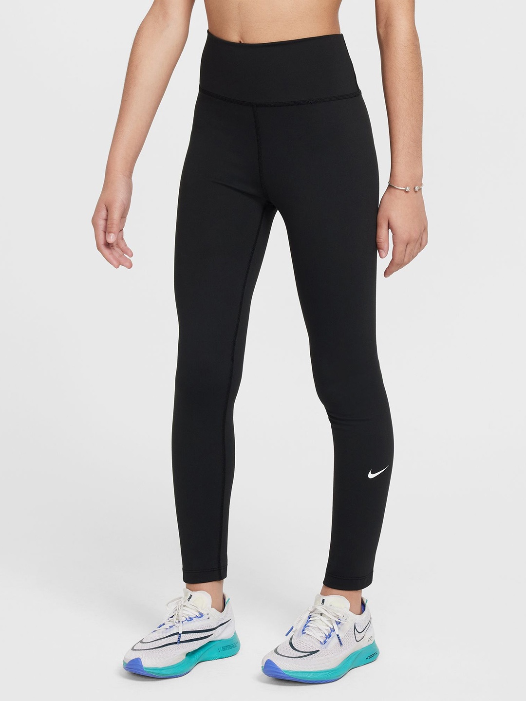 

Nike One Older Kids' (Girls') Dri-FIT High-Waisted Leggings, Black