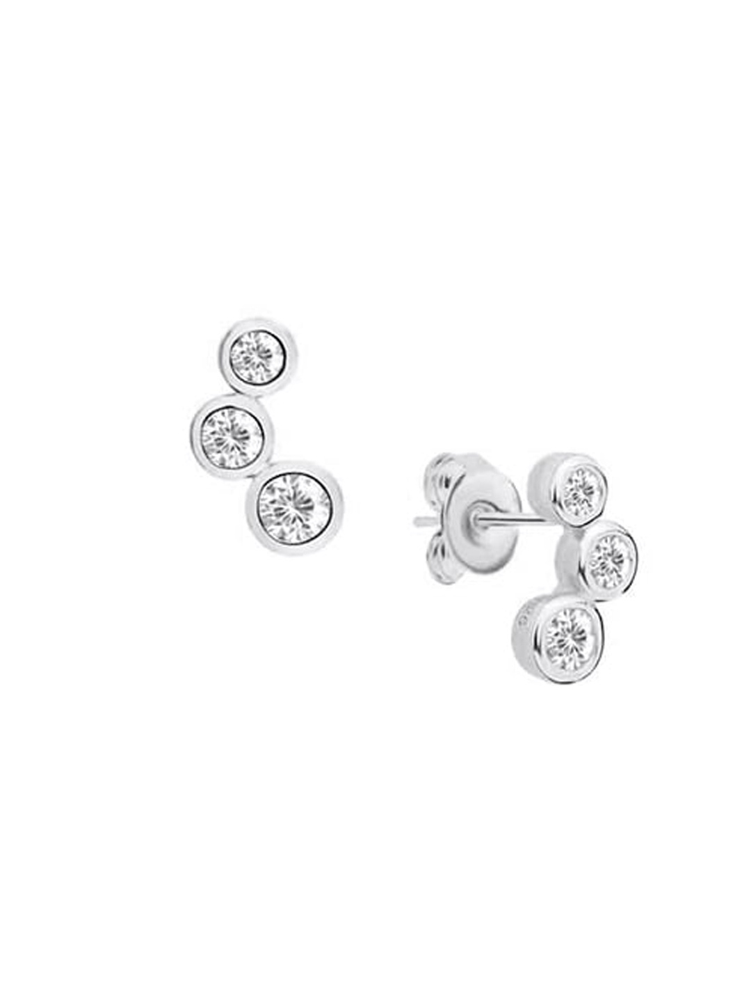 

Nistra Cubic Zirconia Rhodium Plated Sterling Silver Studs Earrings