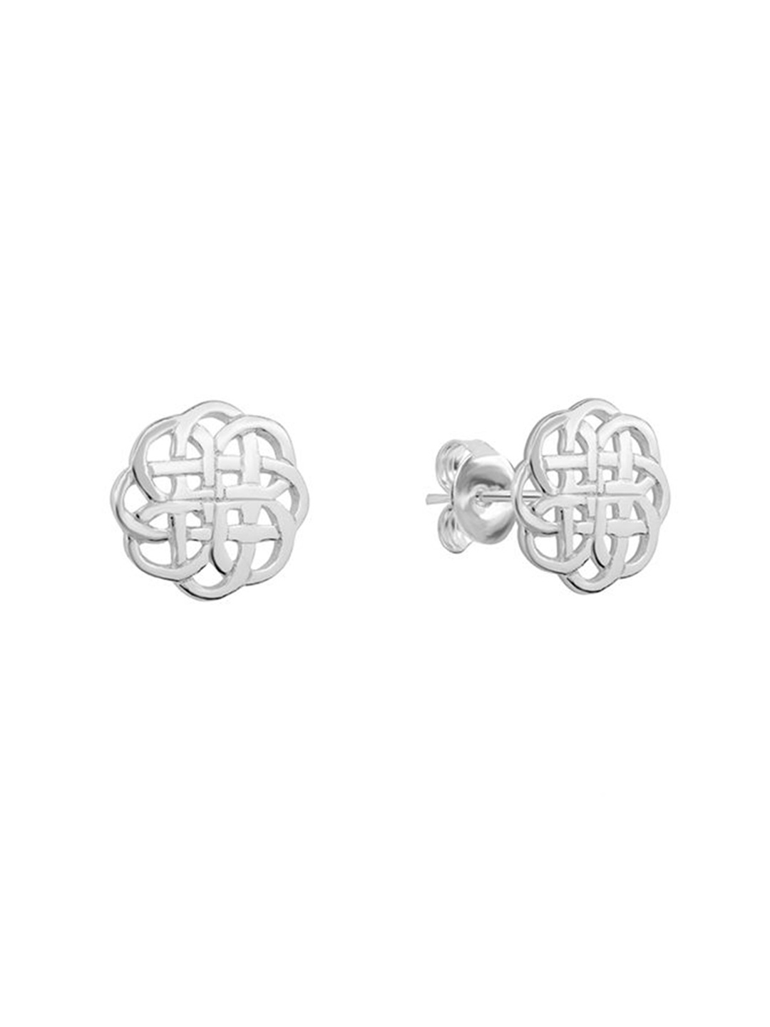 

Nistra Rhodium-Plated Floral Stud Earrings, Silver