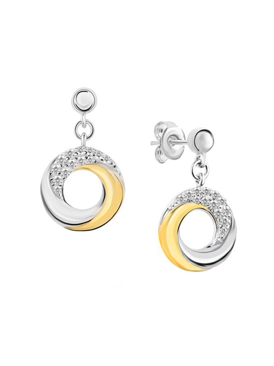 

Nistra Cubic Zirconia Sterling Silver Circular Studs Earrings