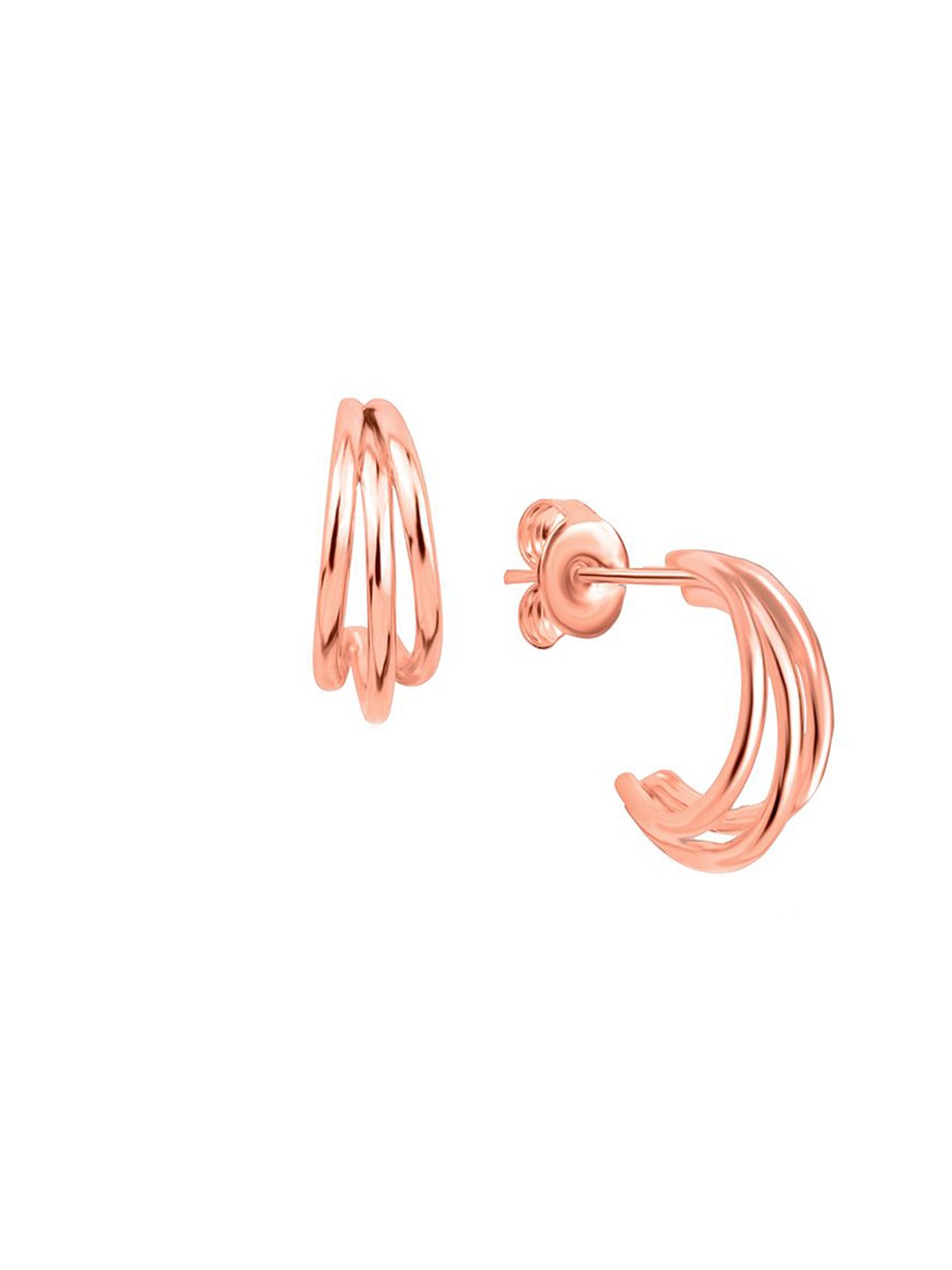 

Nistra Rose Gold Plated Circular Half Hoop Earrings