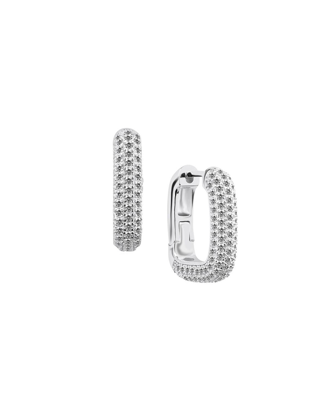 

Nistra Women Square Hoop Earrings, Silver