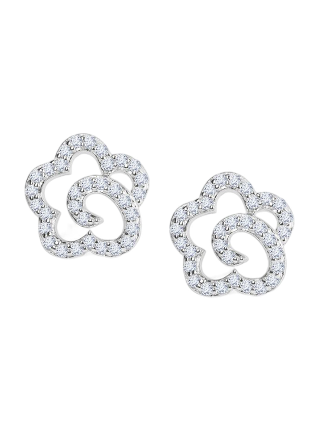 

Nistra Women Floral Studs Earrings, Silver