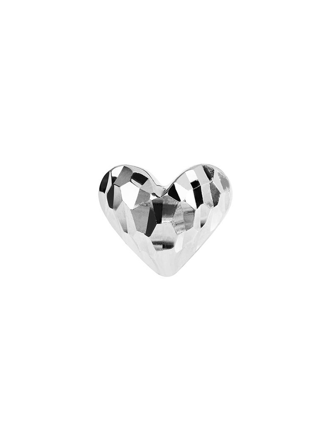 

Nistra Rhodium-Plated Heart Shaped Studs Earrings, Silver