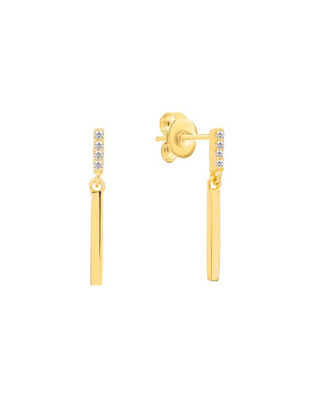 

Nistra Gold-Plated Geometric Cubic Zirconia Drop Earrings