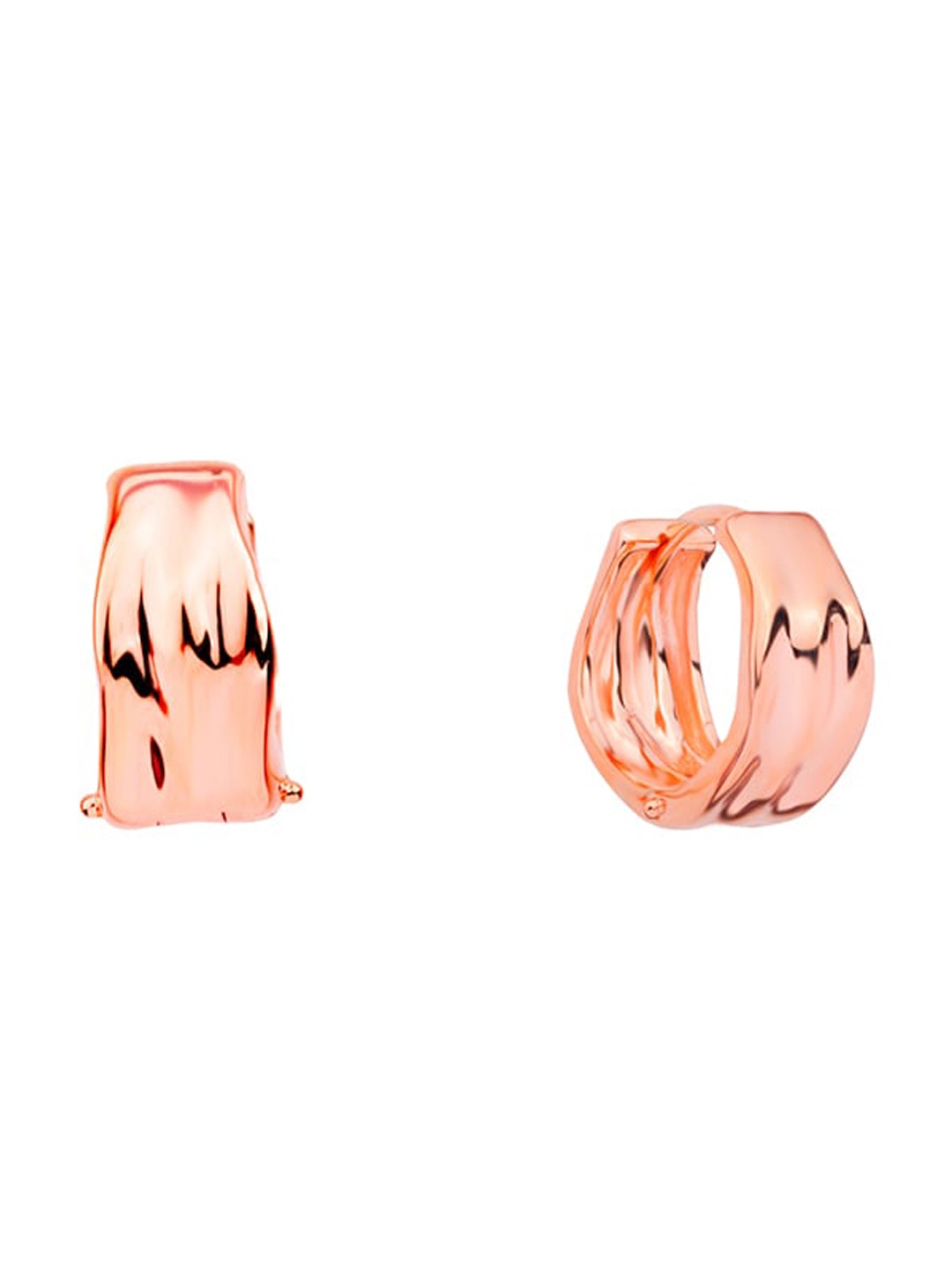 

Nistra Rose Gold Plated Sterling Silver Circular Studs Earrings