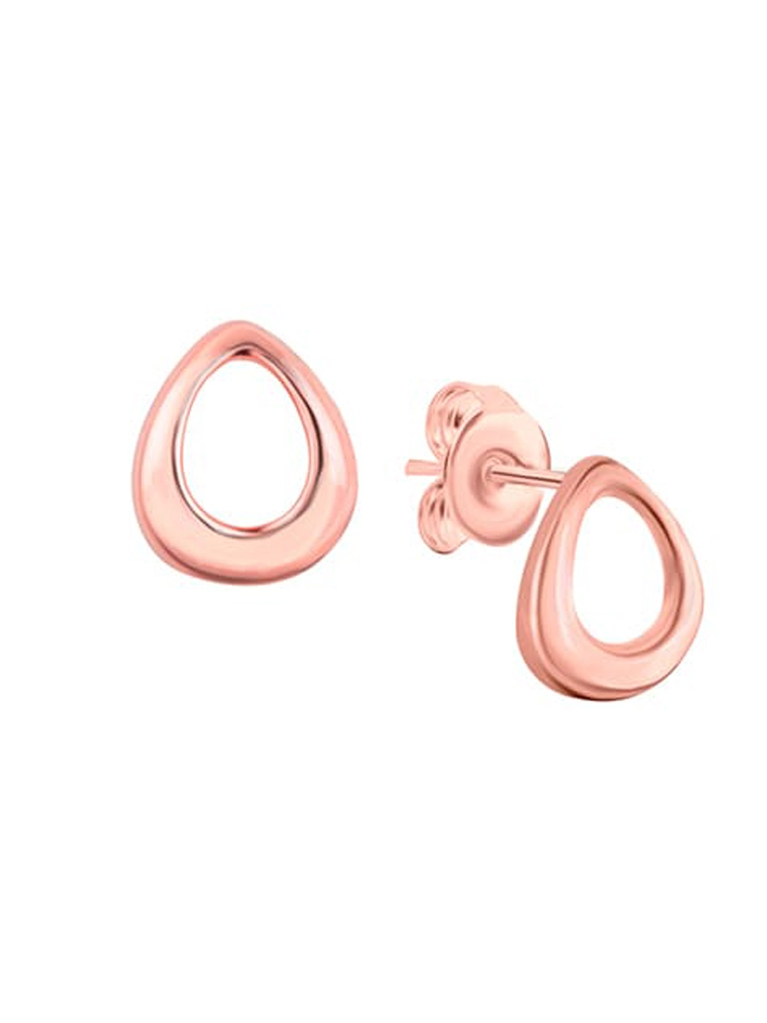 

Nistra Rose Gold-Plated Sterling Silver Teardrop Shaped Studs Earrings