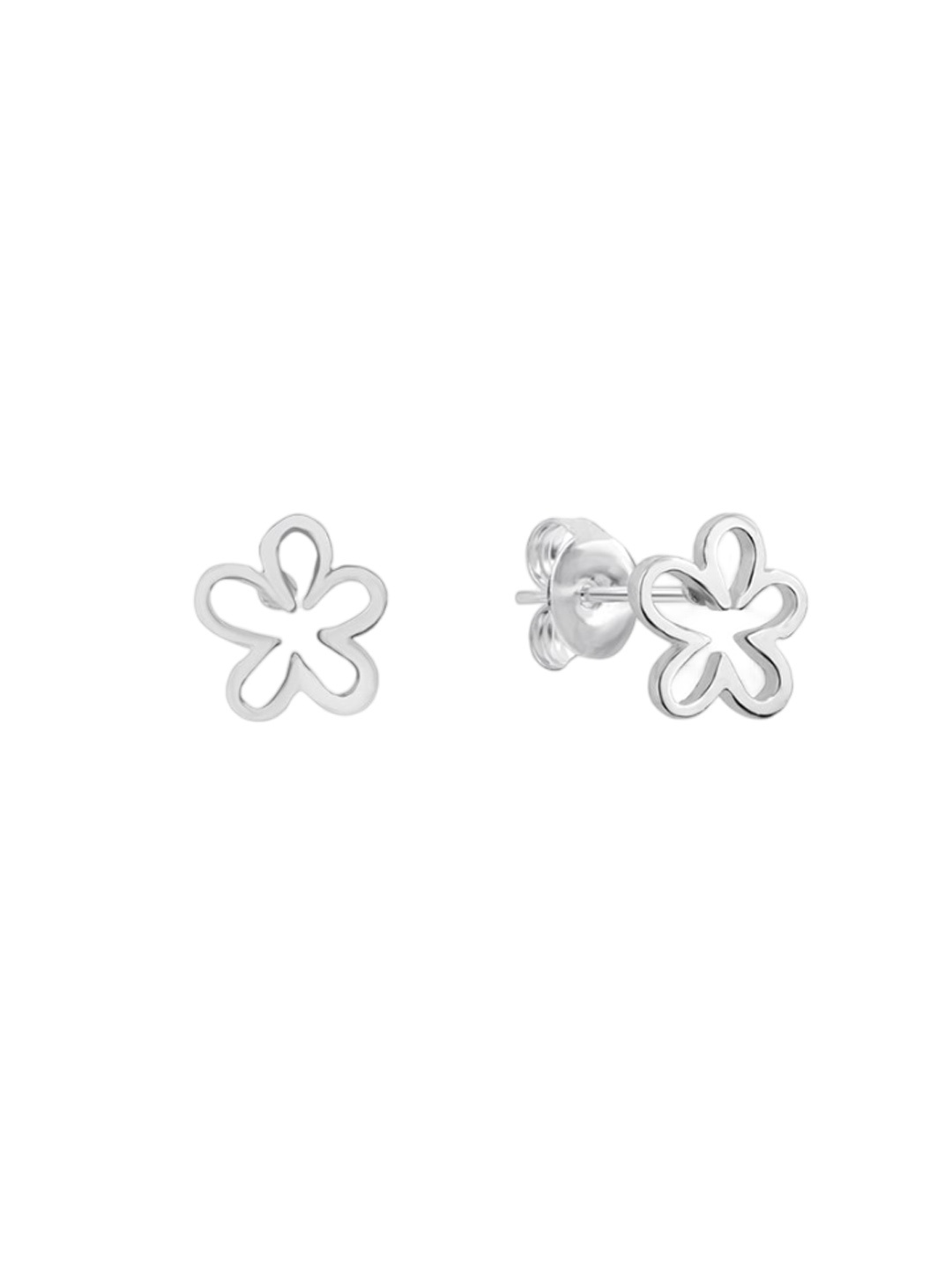 

Nistra Rhodium-Plated Floral Stud Earrings, Silver